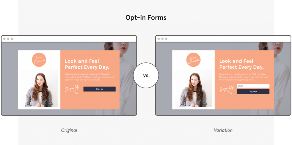a b testing Leadpages template opt-in forms