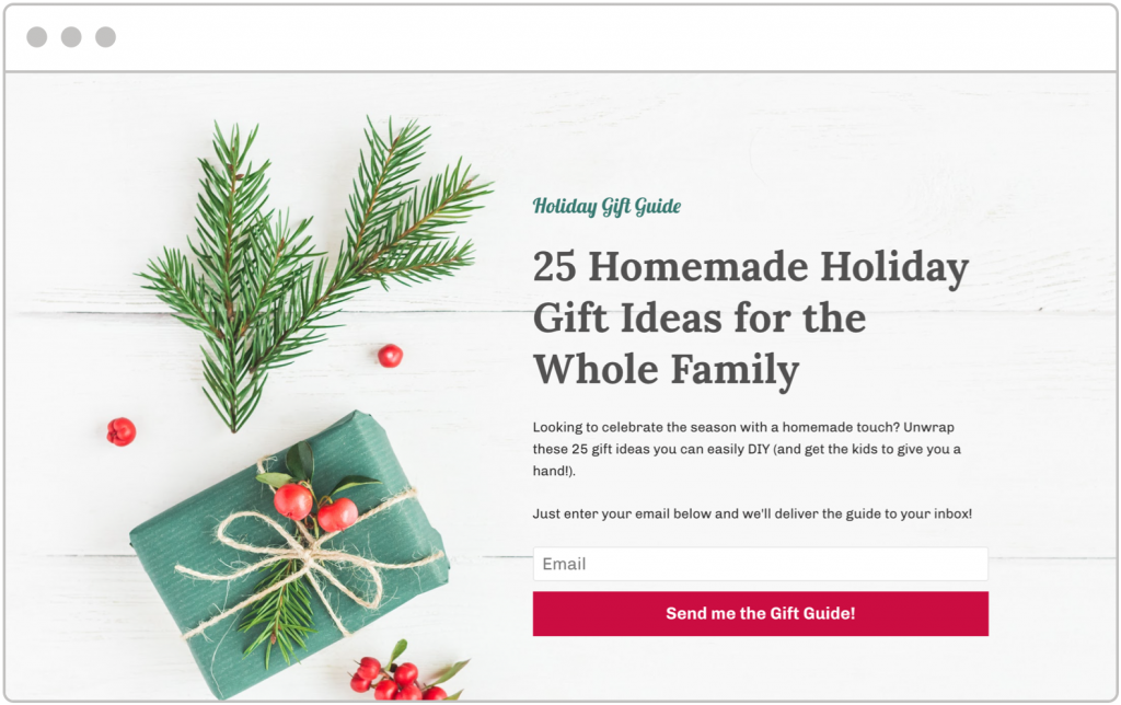 holiday marketing Leadpages holiday landing page template