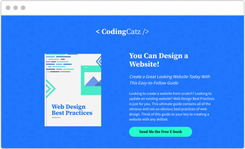 Free ebook landing page template